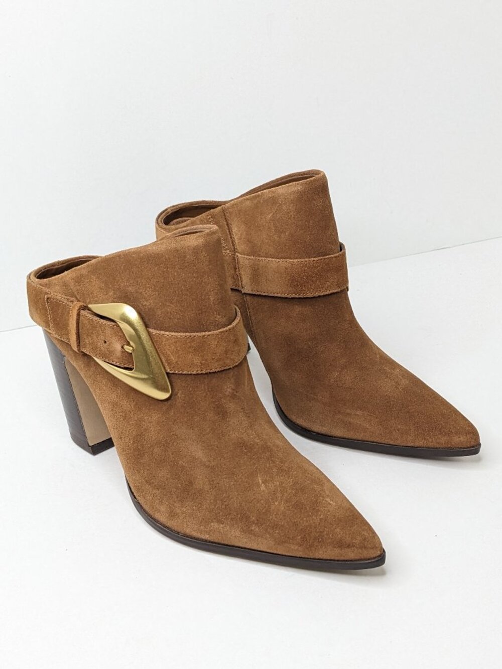 Vince Camuto Baily Mule Heels Brown Suede Women's 9.5